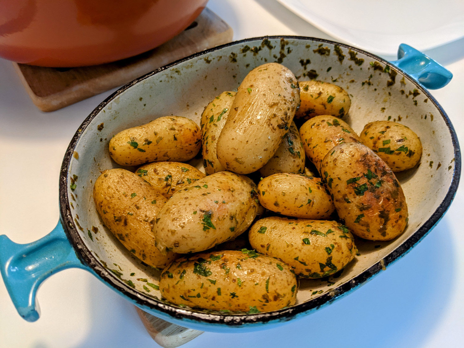 Pommes de terre nouvelles persillées au saindoux